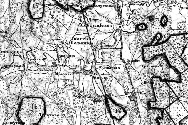 1927 - Карта из отчета Хлебниковского лесничества
