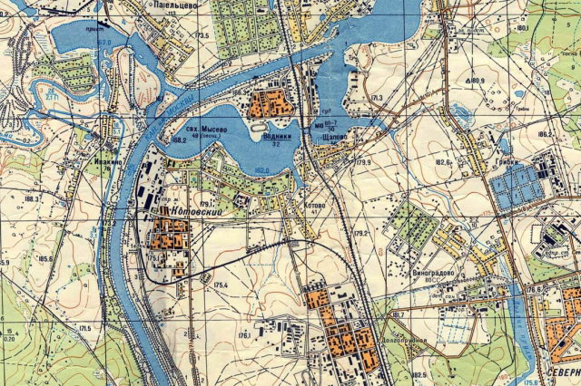 1968 - Фрагмент карты Москвы и окрестностей