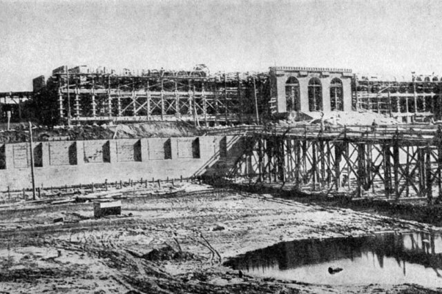 1933-36 - Строительство вокзала Северной гавани Московского порта